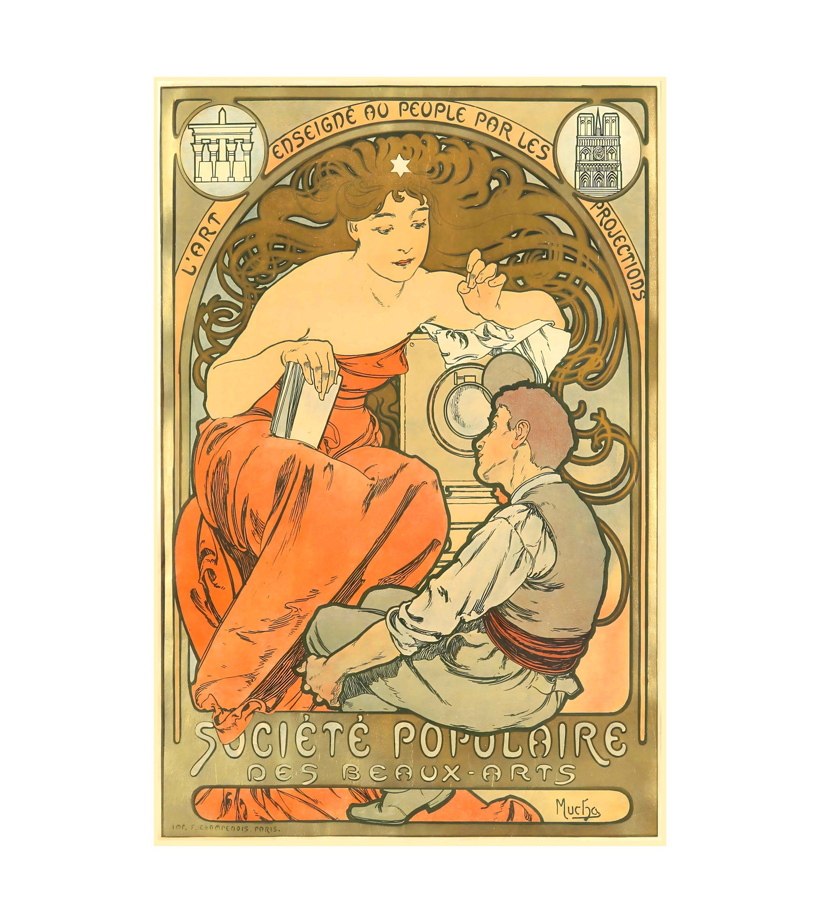 1987 ALPHONSE MUCHA (1860-1939) Societe Populaire des Beaux-Arts - Imp. F. Champenois, Paris 