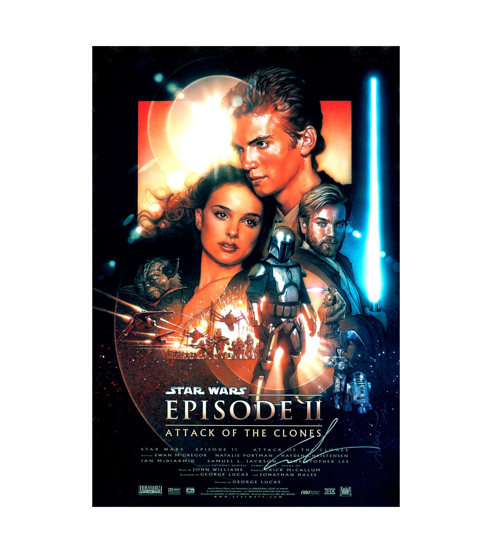 2002 Star Wars- Episode II - Attack of the Clones (20th Century Fox) Signed by George Lucas 