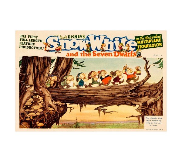 1937 Snow White and the Seven Dwarfs (RKO) Horizontal 