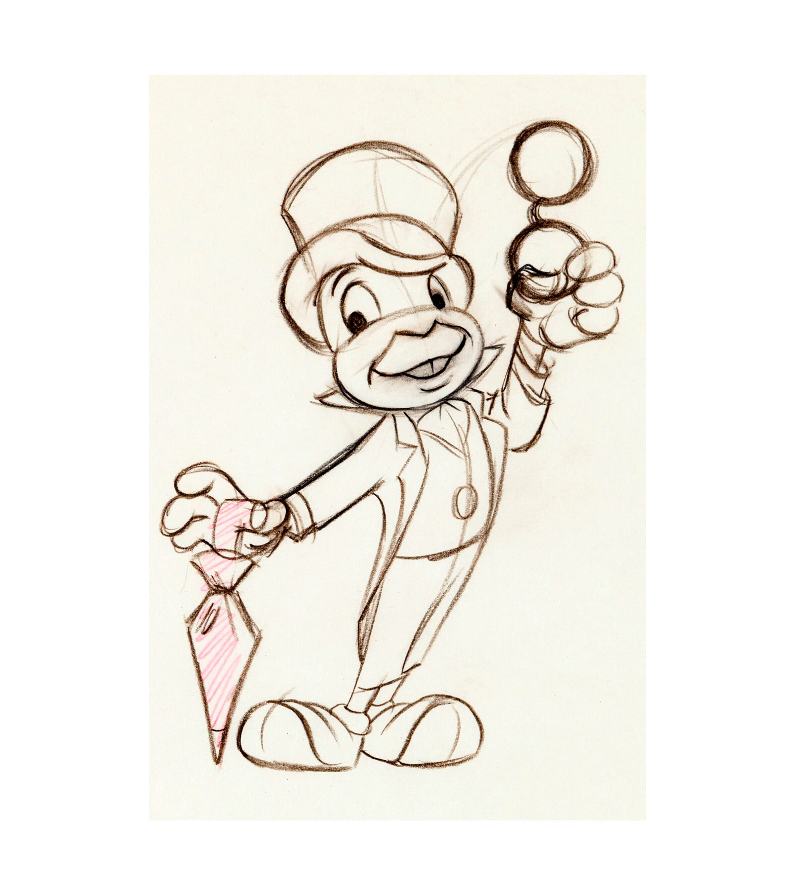 1955 Jiminy Cricket Animation Drawing 