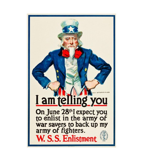 1918 World War I Propaganda by James Montgomery Flagg (Uncle Sam) 