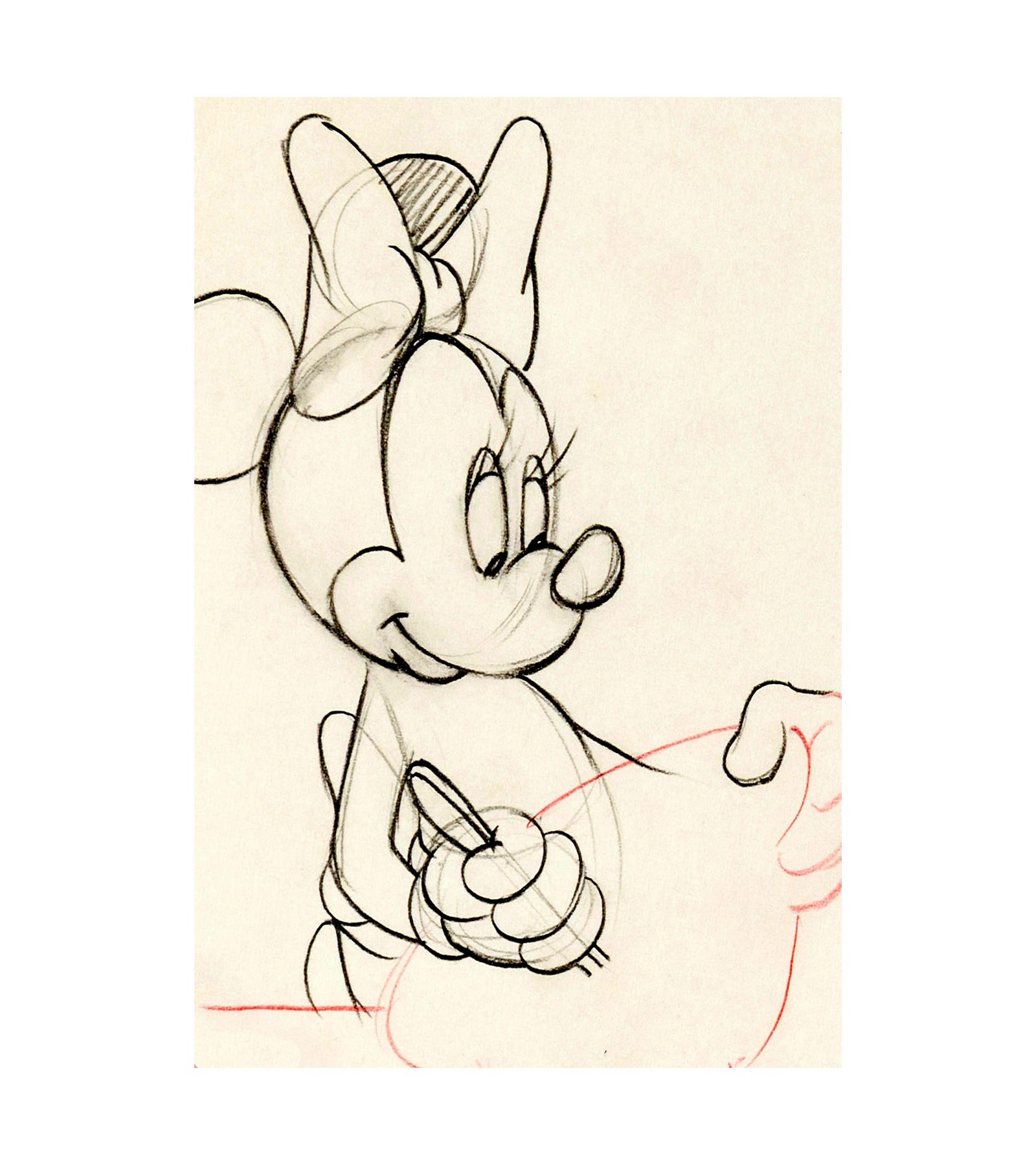 1939 Mickey's Surprise Party -Minnie Mouse Cookie Batter Animation Drawing 