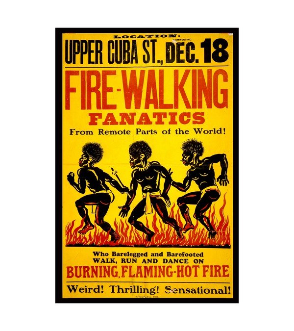 1914 Fire-walking fanatics from remote parts of the world 