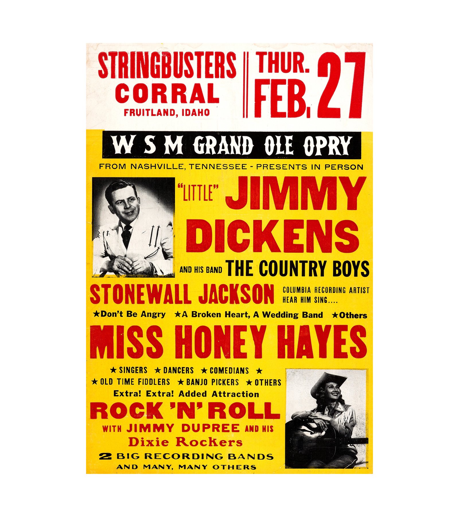 1958 Little Jimmy Dickens, Stonewall Jackson - Fruitland, ID 