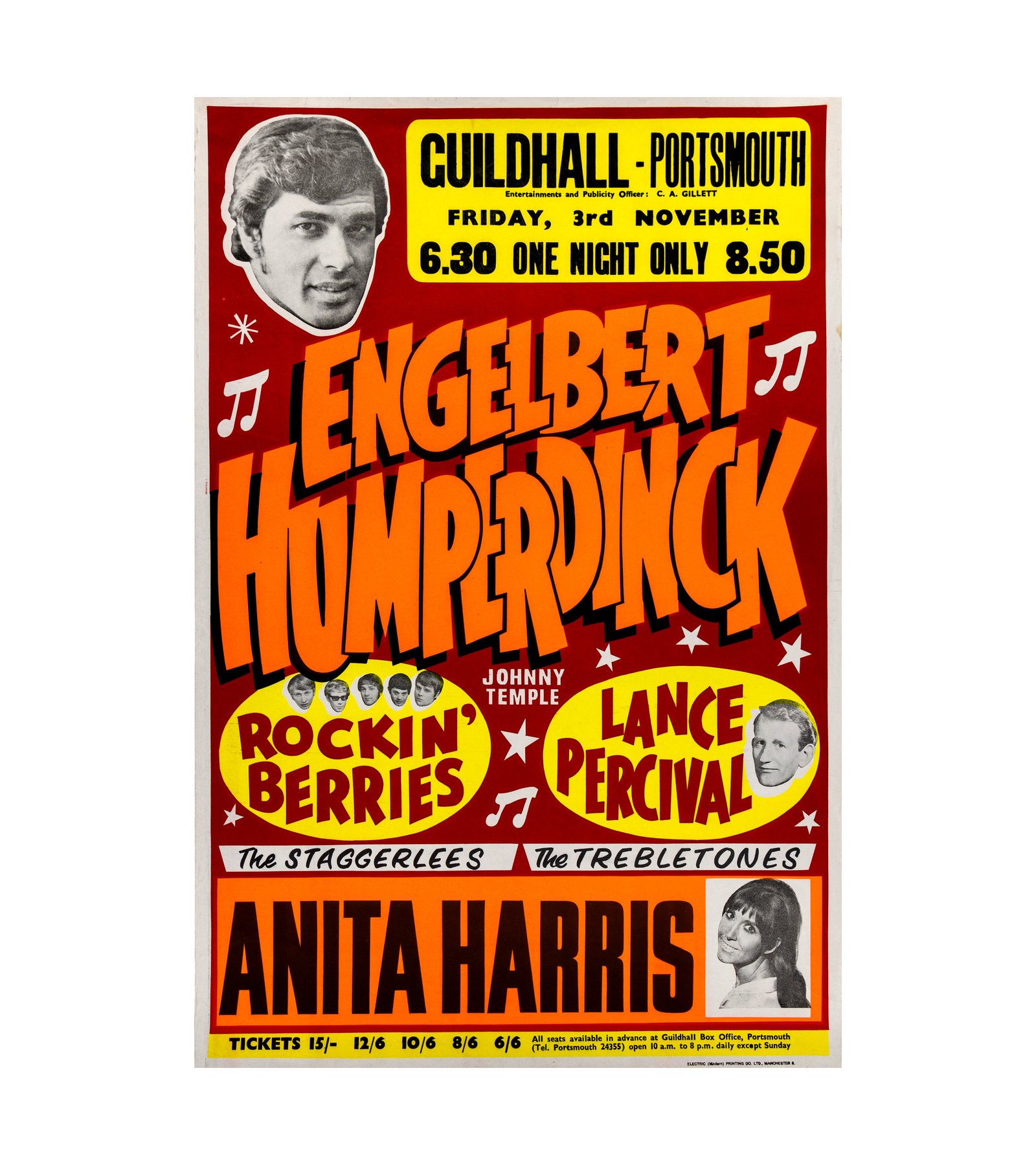 1967 Engelbert Humperdinck Portsmouth, England