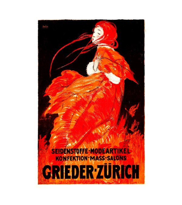 1919 Grieder Zurich Fashion Poster