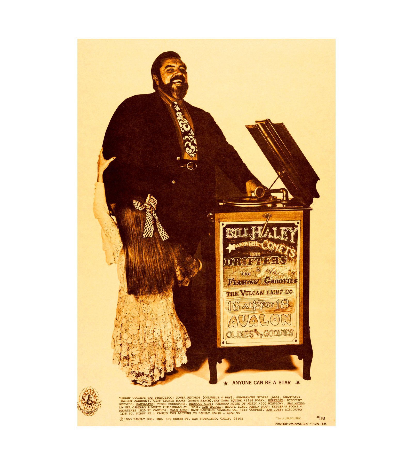 1968 FD-133 Bill Haley & His Comets, Drifters Avalon Ballroom 