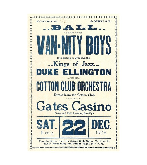  1928 Duke Ellington & Cotton Club Orchestra Brooklyn, NY Casino, Jazz 