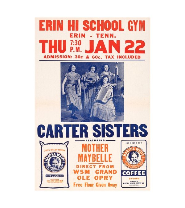 1953 Carter Sisters - Mother Maybelle Grand Ole Opry Erin Hi School Gym, Country 