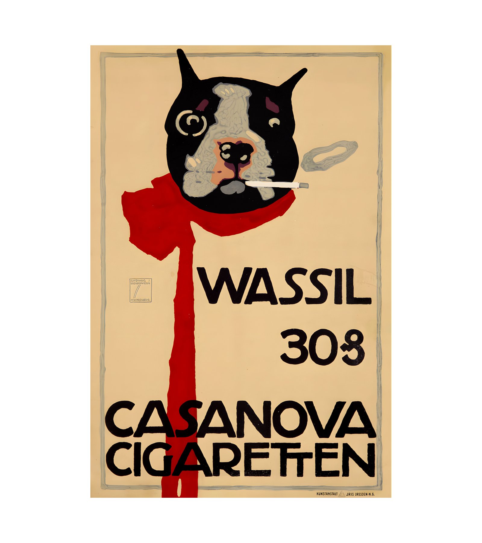 1917 Casanova Cigaretten Kunstanstalt Jris, Dresden 