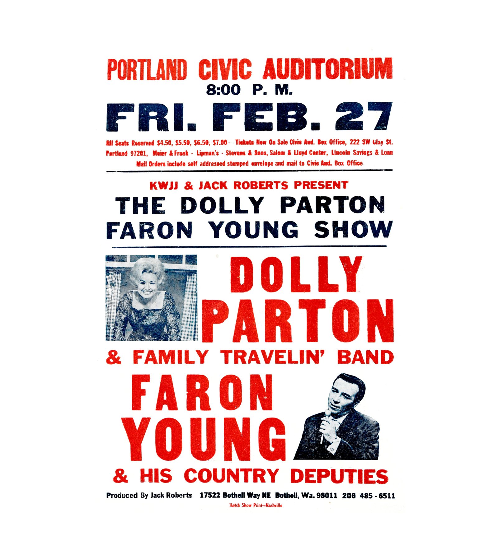 1976 Dolly Parton, Faron Young Portland, OR 