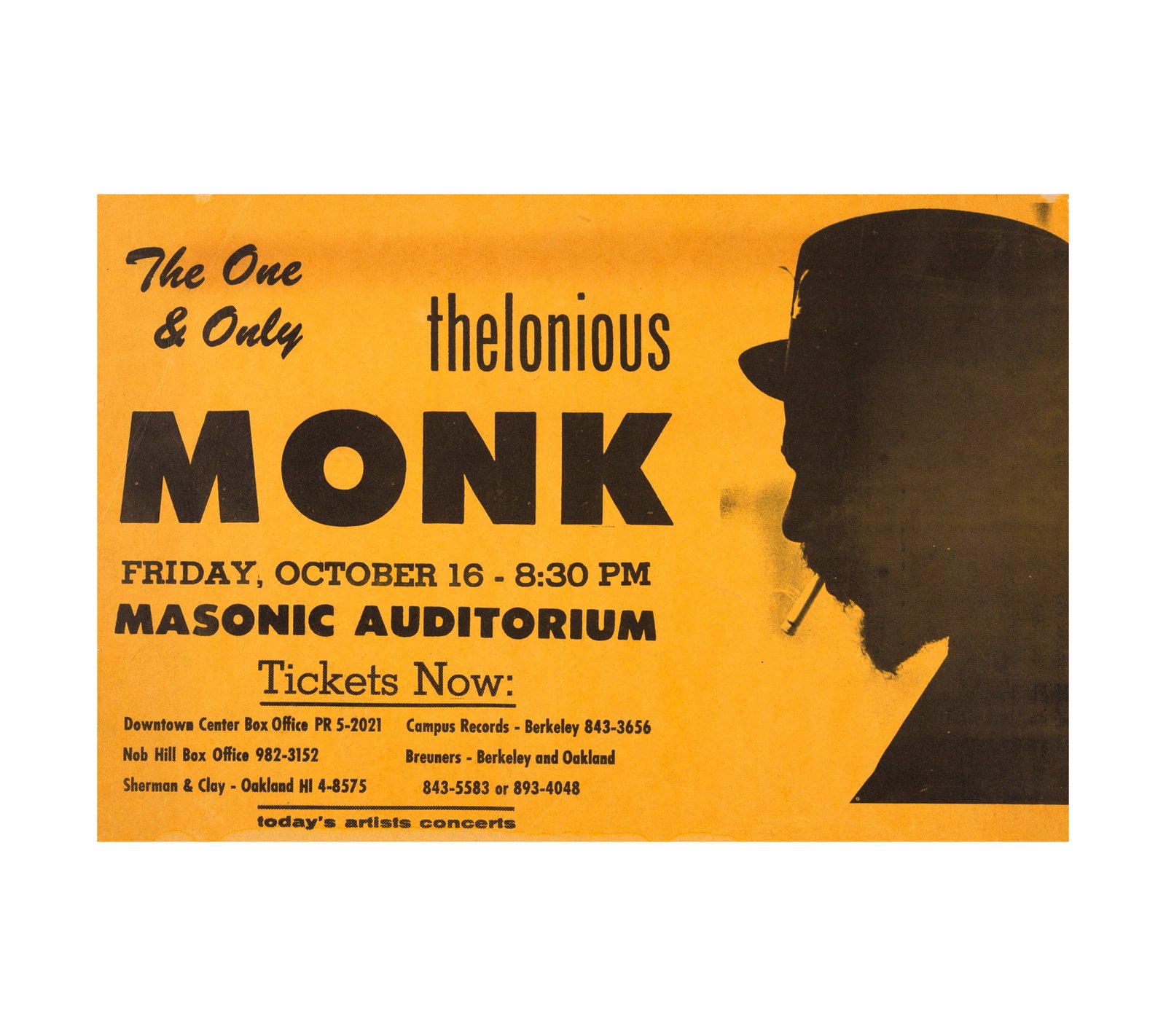 1959 Thelonious Monk Masonic Auditorium - Very Rare. 