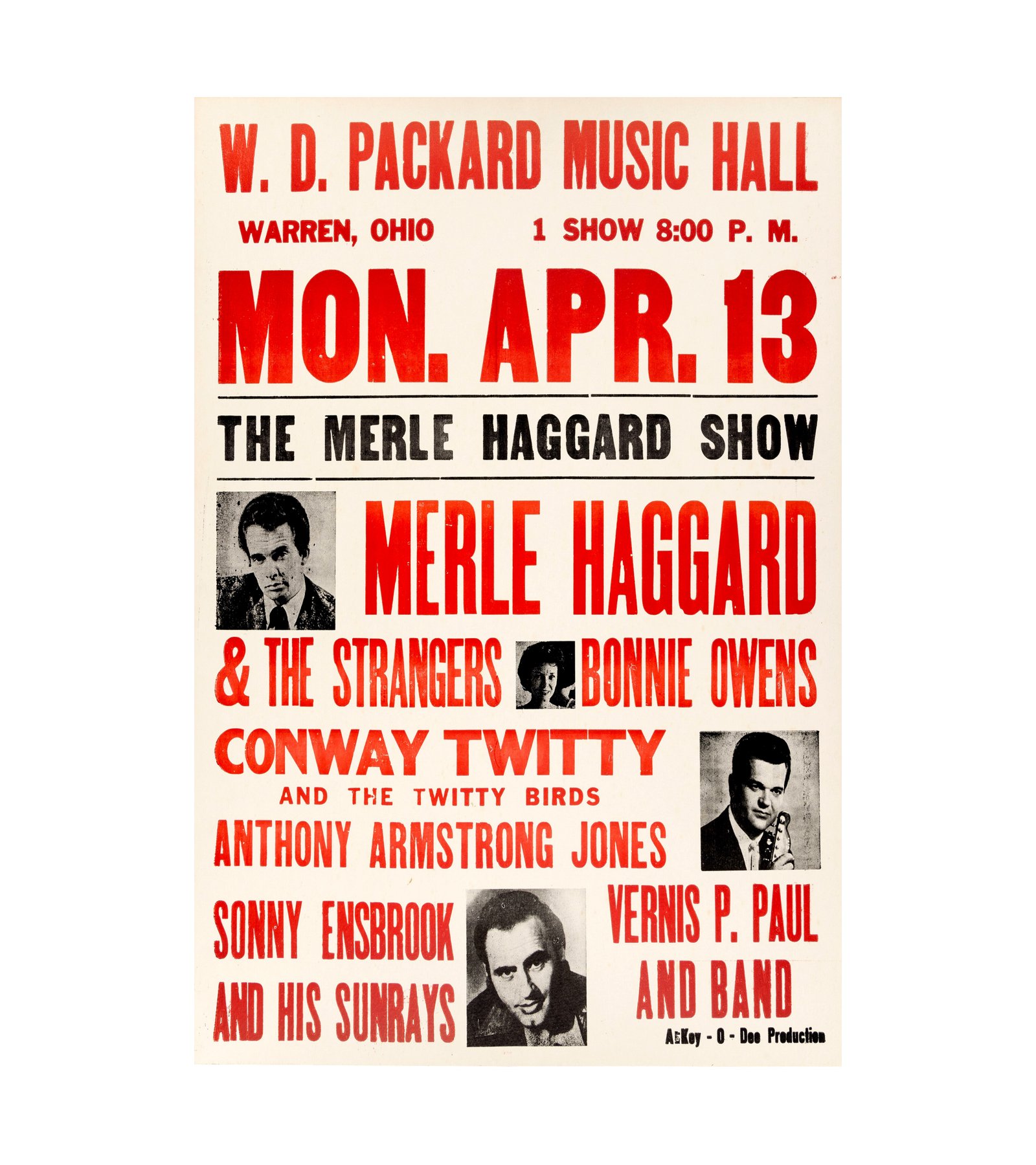 1970 Merle Haggard & the Strangers, Conway Twitty - Warren, OH 