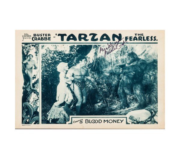 1933 Tarzan the Fearless (Principal Distributing) Autographed bby Buster Crabbe 