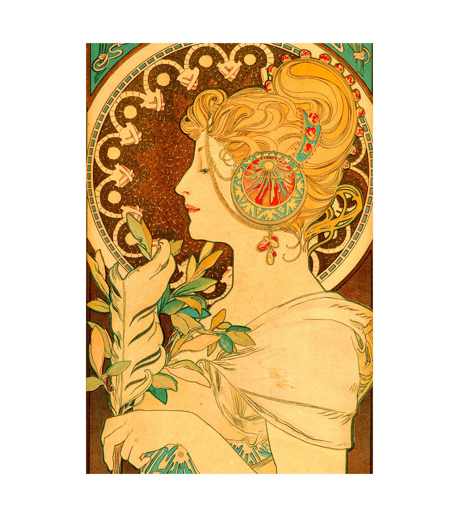 1899 Alphonse Mucha (Czech, 1860-1939) Feather 