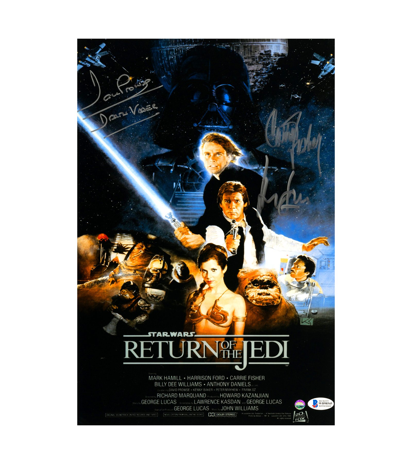 1983 Star Wars- Episode VI - Return of the Jedi - Carrie Fisher and David Prowse Signed 