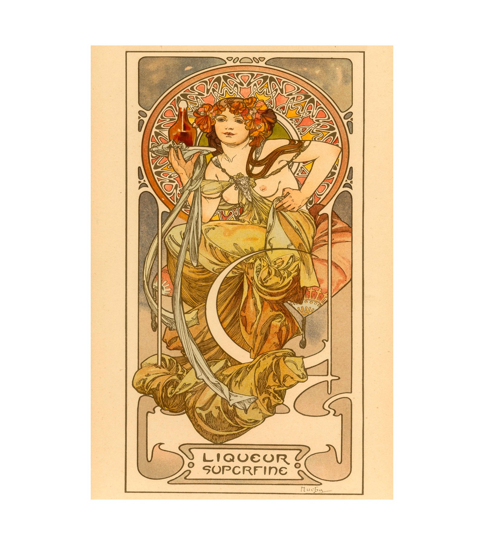 1902 Alphonse Mucha (Czechoslovakian, 1860-1939) Nectar, Lithograph 
