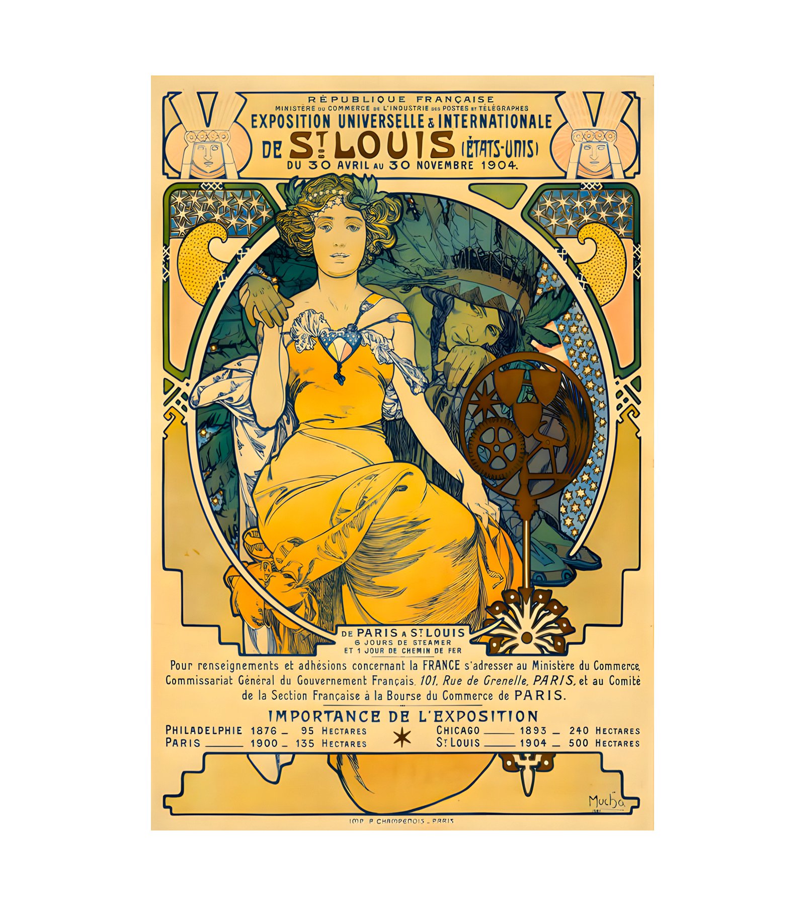 1903 ALPHONSE MUCHA (Art Nouveau) Exposition de St. Louis - Imp. F. Champenois, Paris 