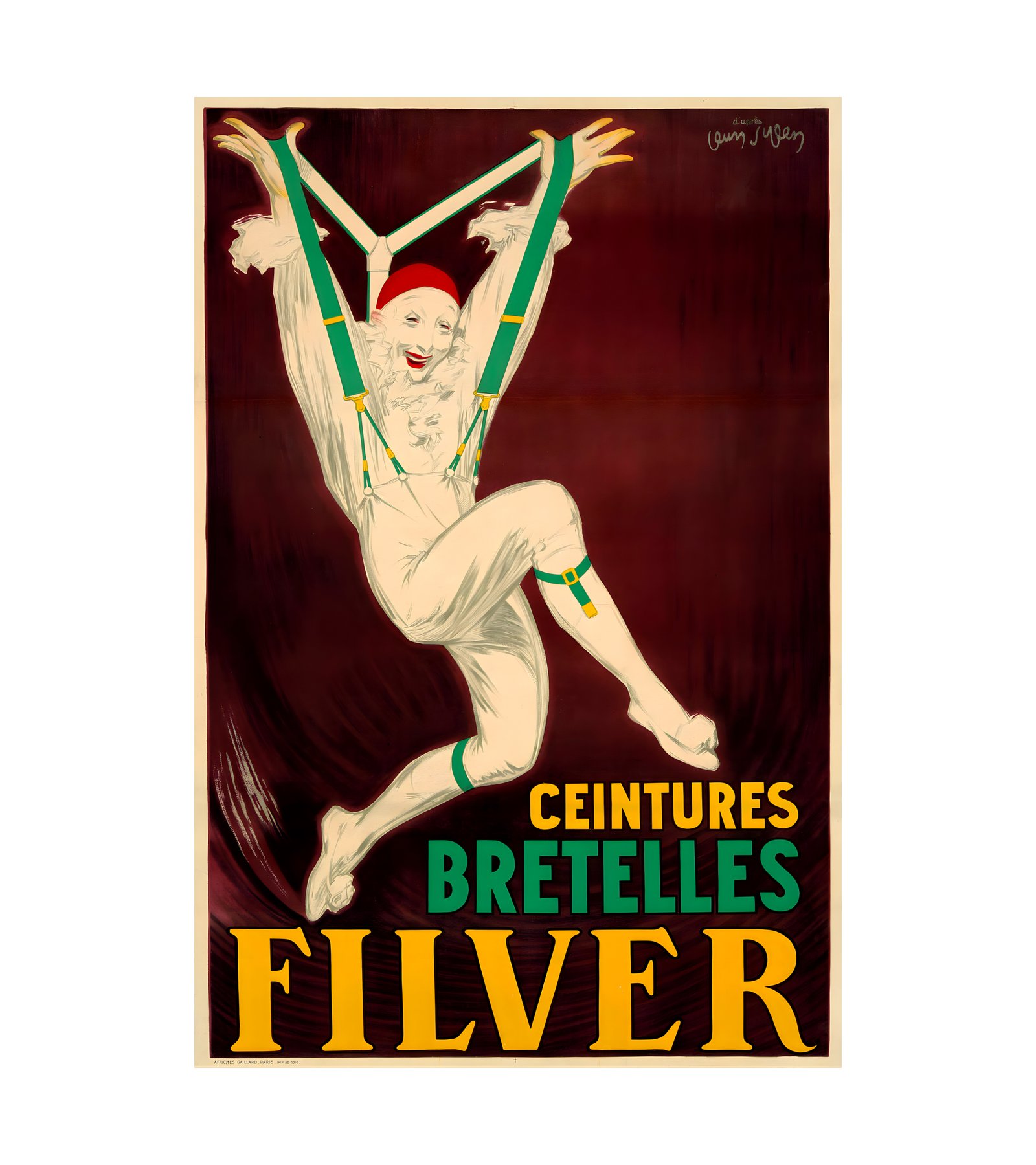 1926 JEAN D'YLEN - Filver Bretelles Affiches Gaillard, Paris 
