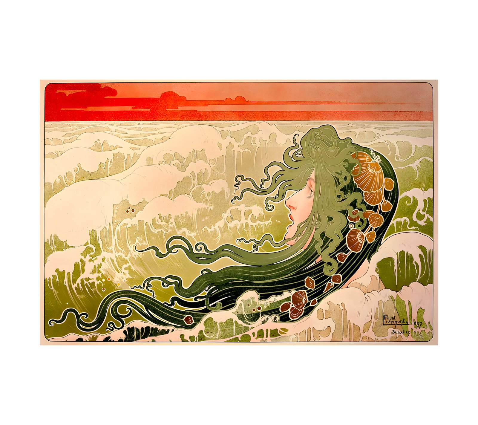 1897 la vague the wave - henri privat livemont 