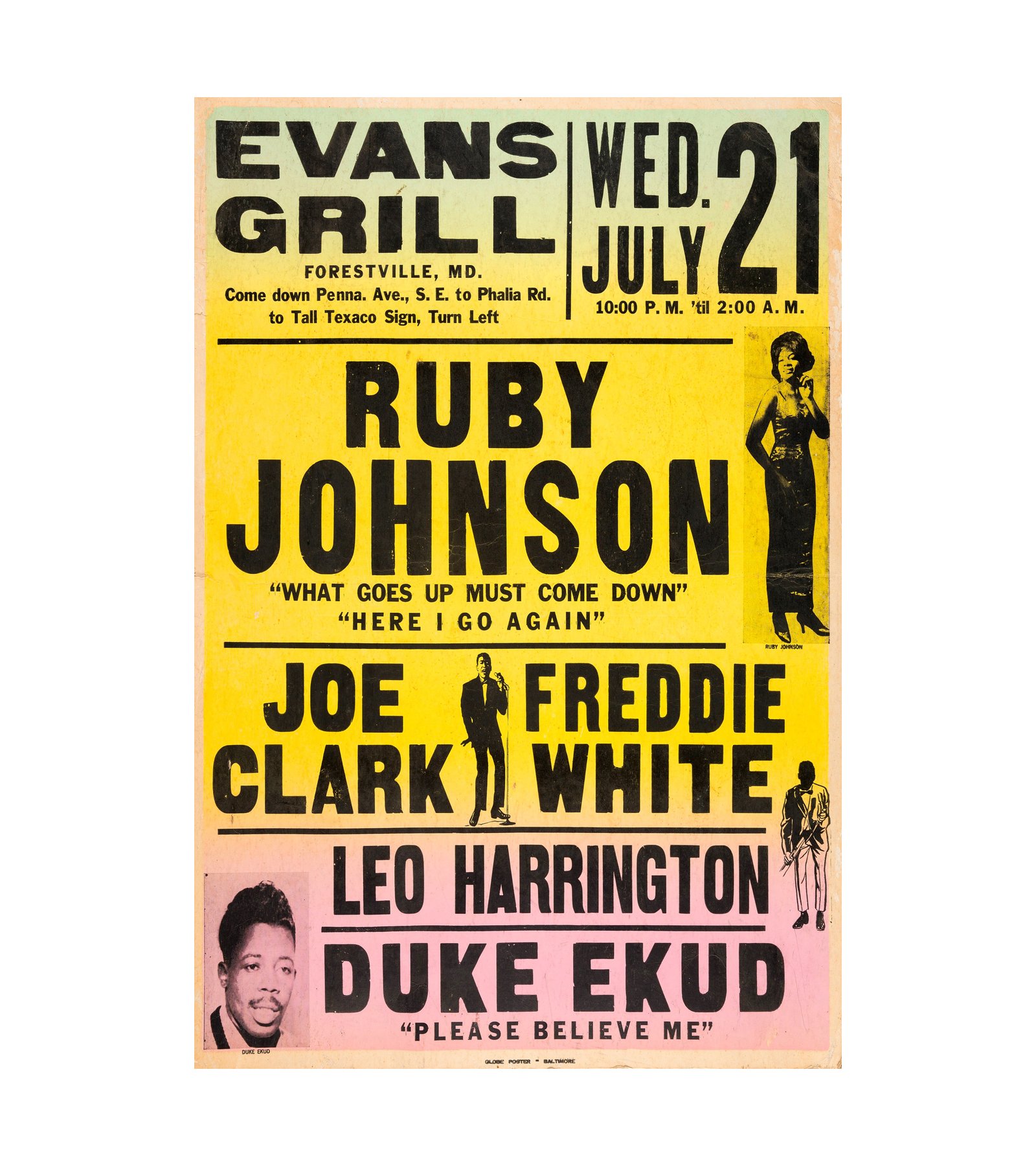 1965 Ruby Johnson Joe Clark at Evans Grill 