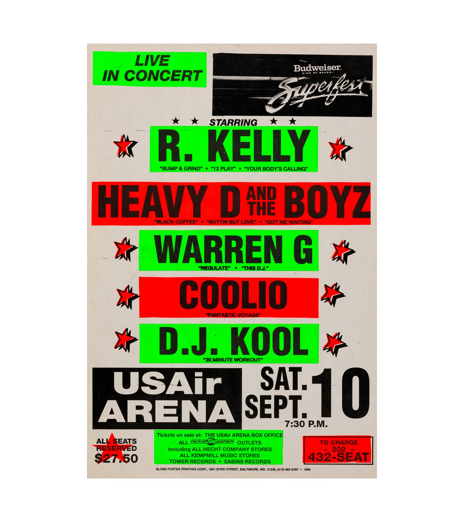 1994 R. Kelly, Heavy D and the Boyz, Warren G, Coolio Washington DC 