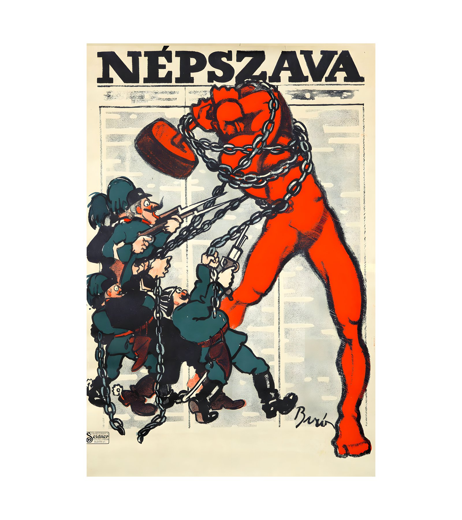 1914 MIHALY BIRO - heading Nepszava Seidner, Budapest 