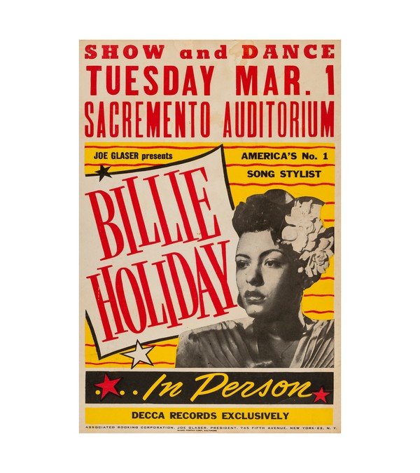 1949 Billie Holiday Sacramento Auditorium (Joe Glaser Presents), Jazz 