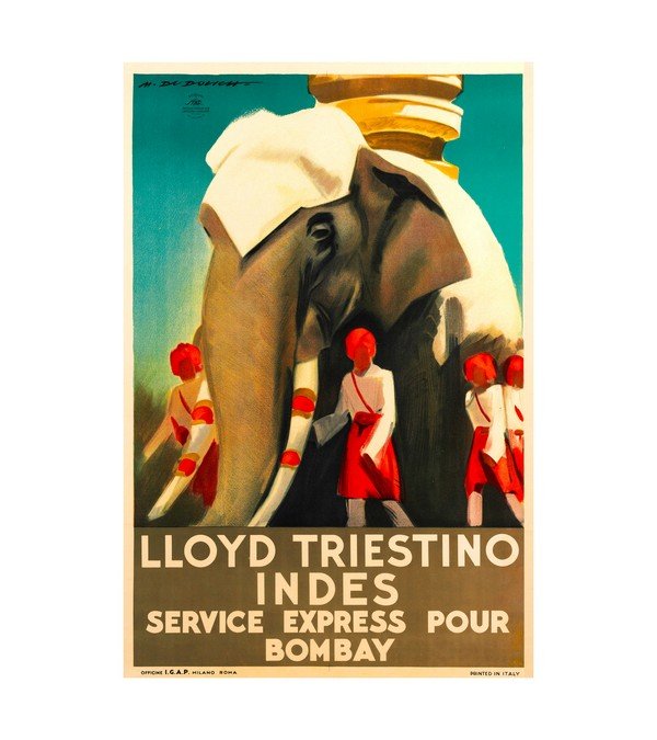 1938 Lloyd Triestino Indes Service Express Pour Bombay 