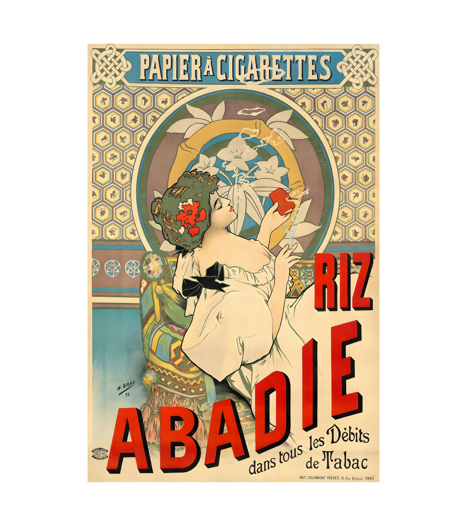1898 H. GRAY - Riz Abadie - Cigarettes - Imp. Courmont Freres, Paris.jpg 