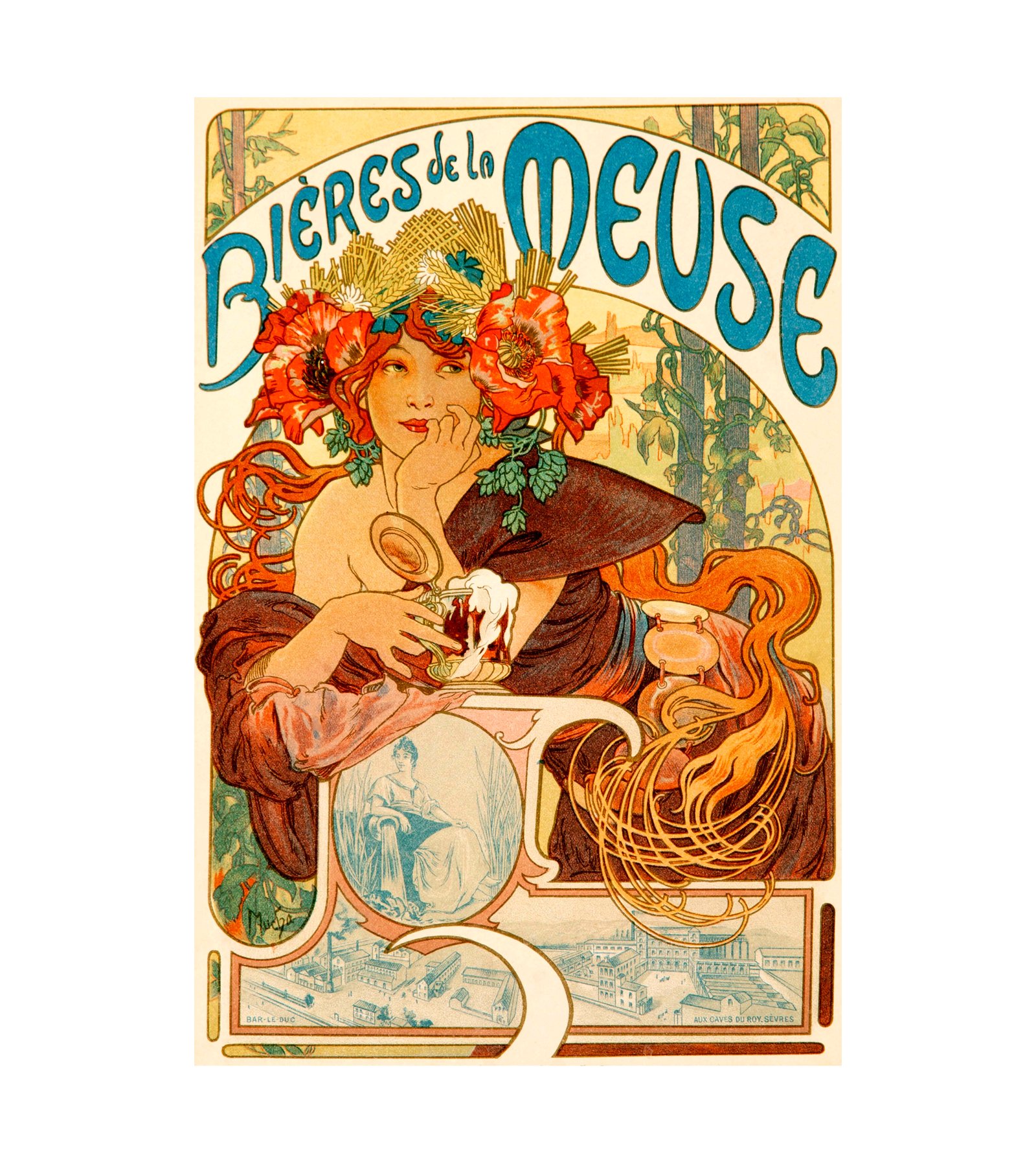 1897 Alphonse Mucha (Czech, 1860-1939) Bieres de la Meuse 