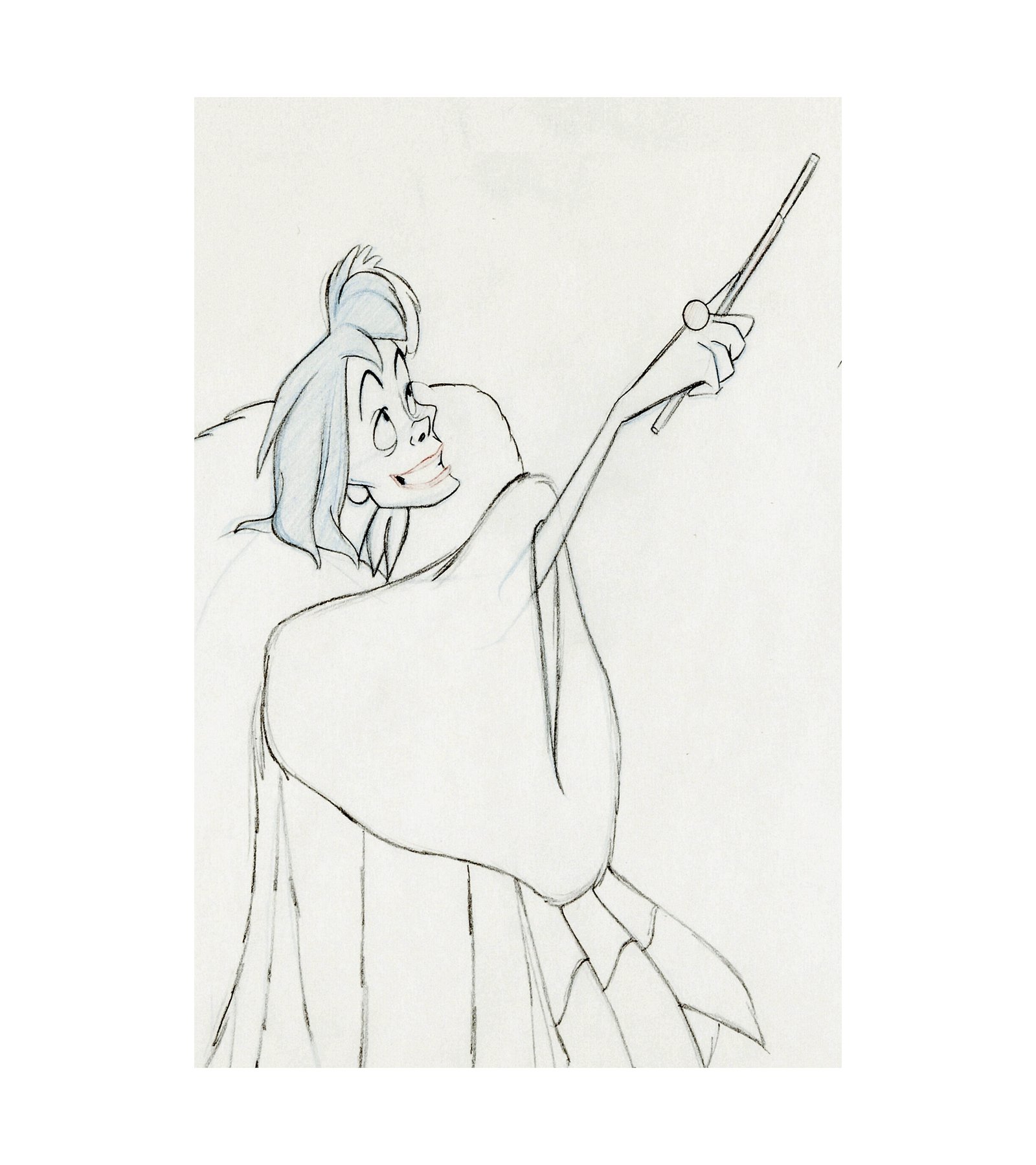 1961 - 101 Dalmatians Cruella De Vil Animation Drawing 