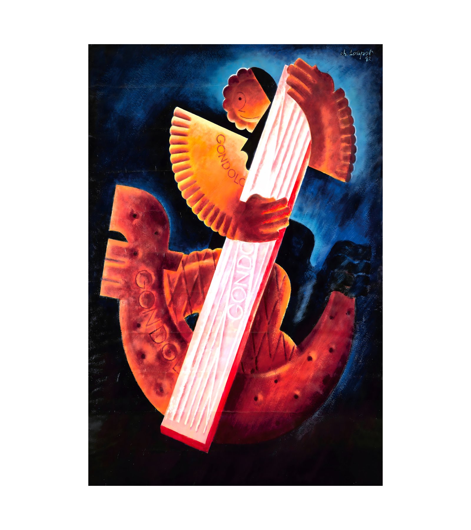 1942 CHARLES LOUPOT - Biscuit Gondolo - Maquette 