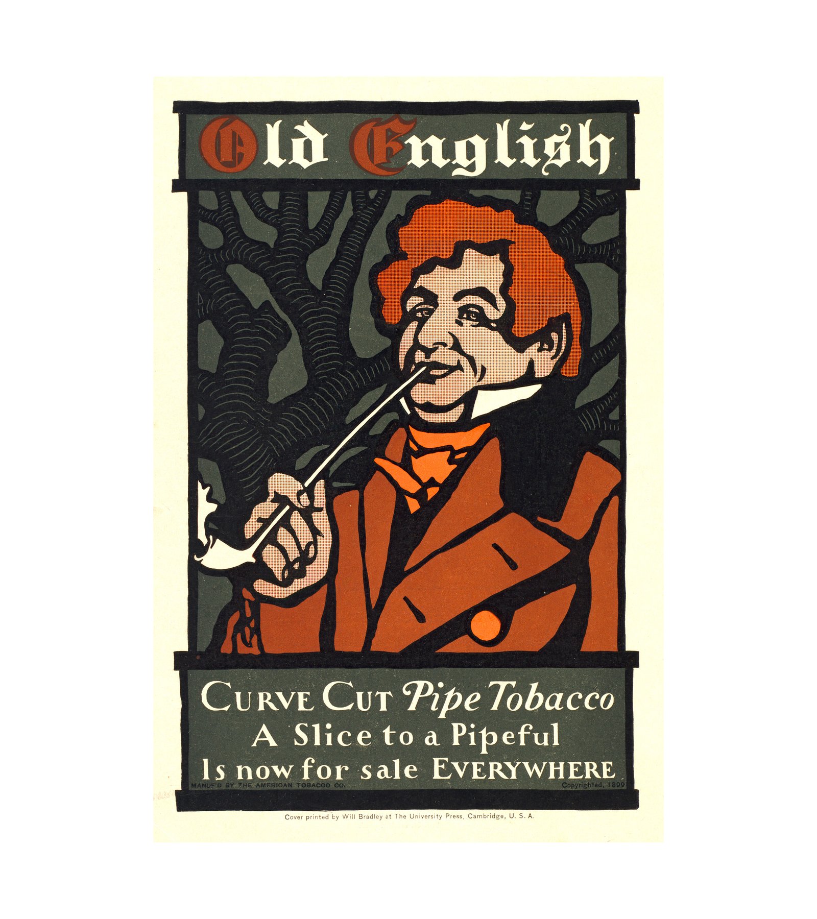 1899  Old English, curve cut pipe tobacco Will Bradley (American, 1868 – 1962)