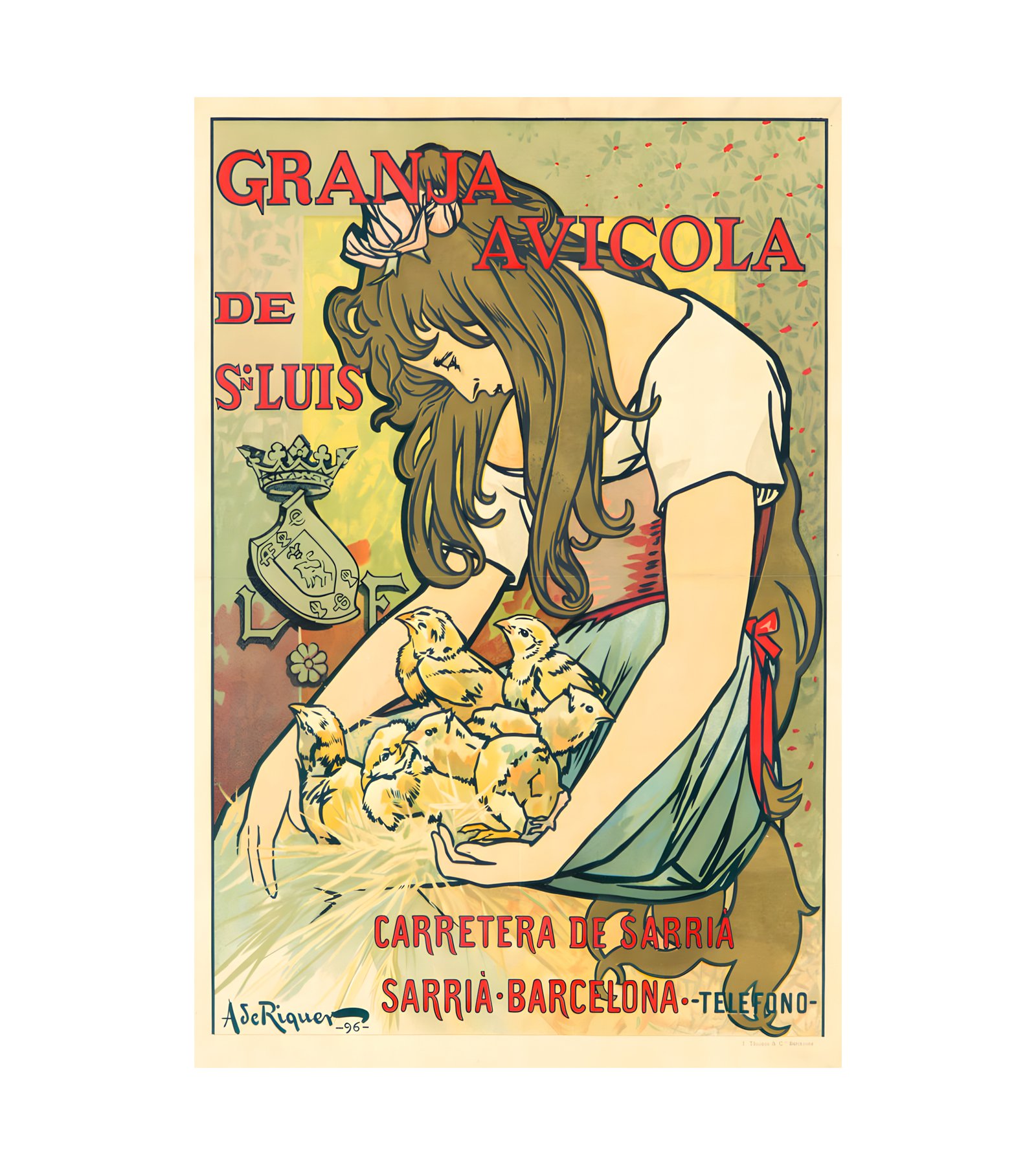 1896 ALEJANDRO DE RIQUER - Granja Avicola J. Thomas, Barcelona 