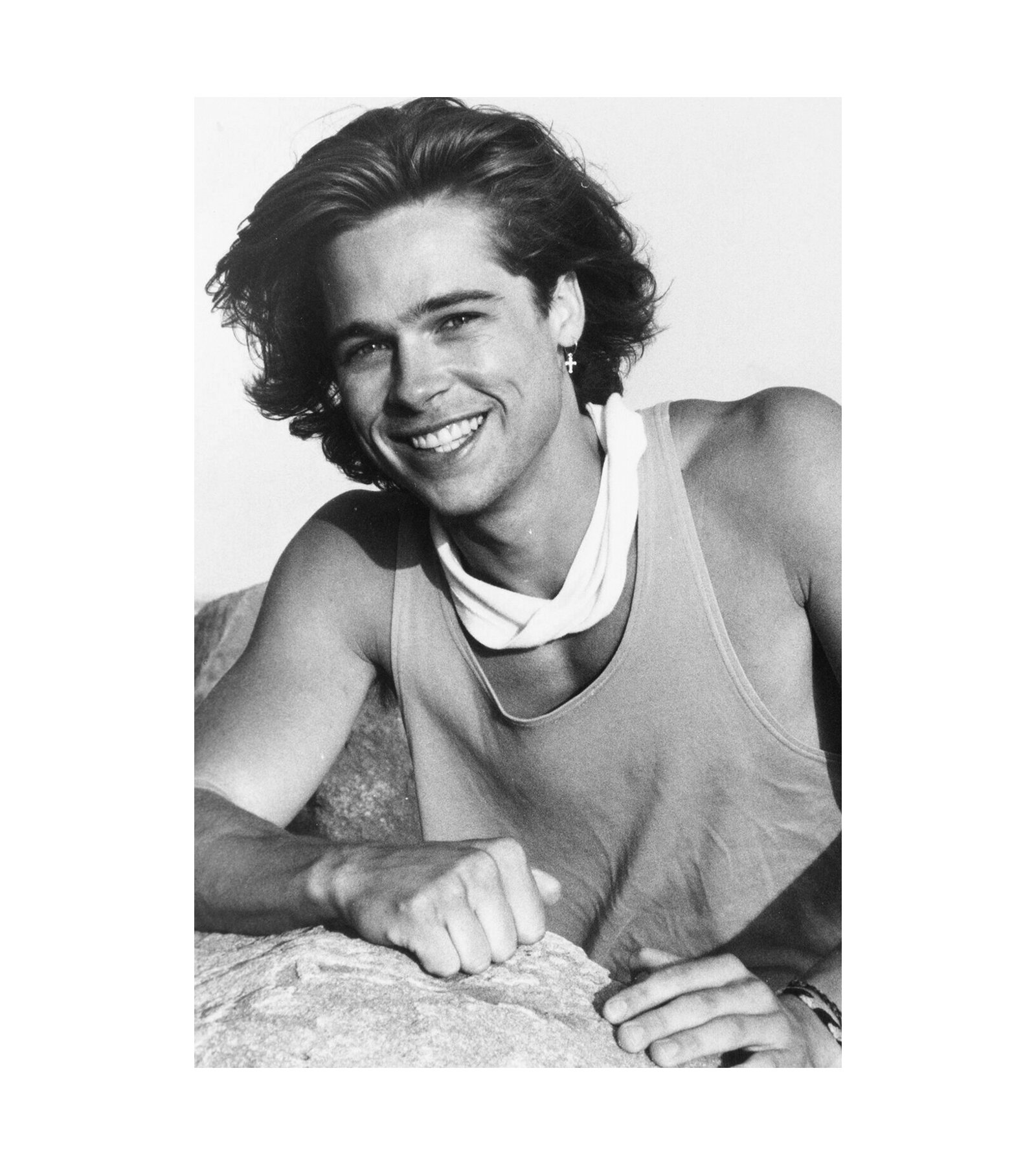 1987 Brad Pitt at Malibu Beach - 21 Jump Street