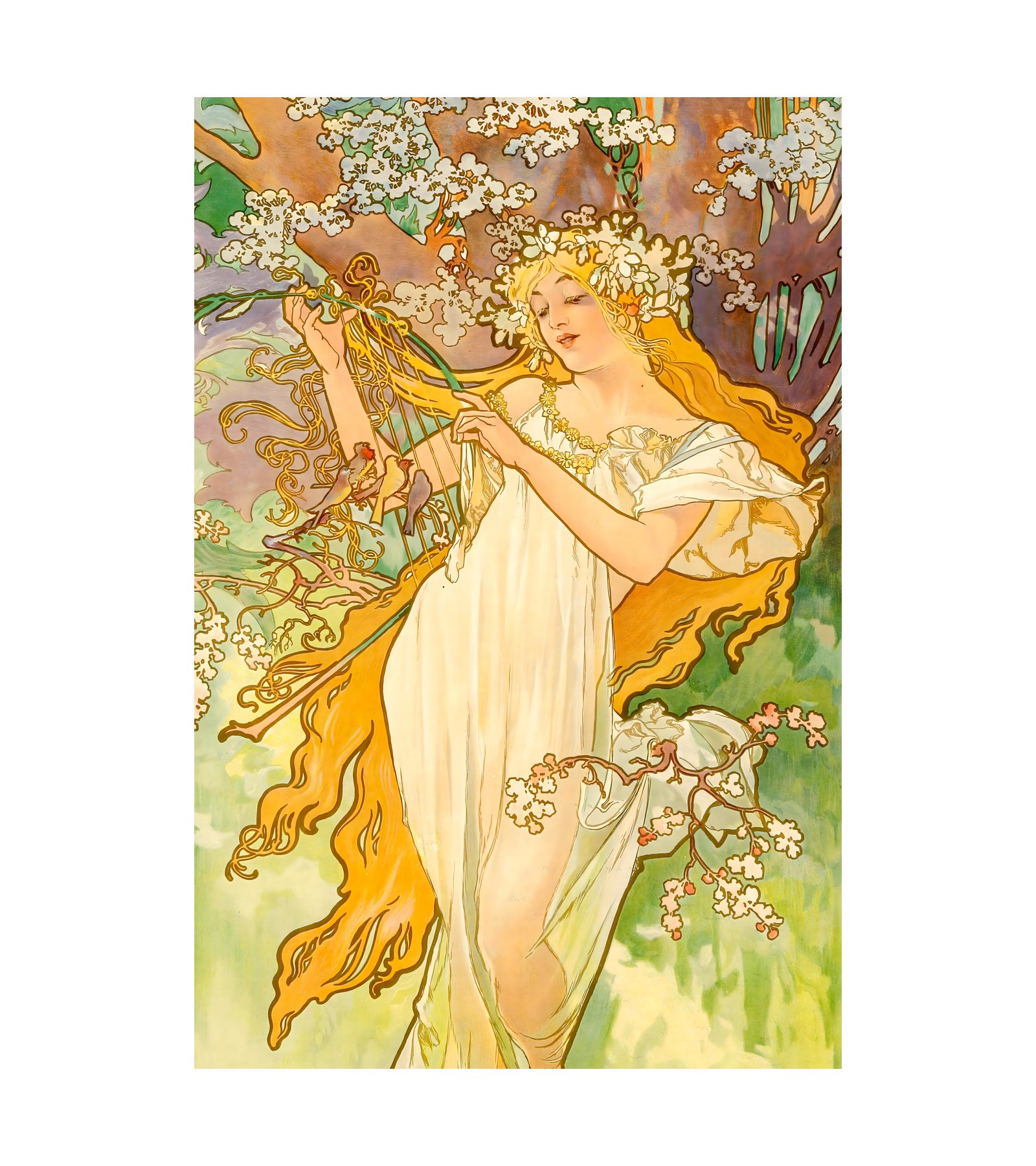 1896 ALPHONSE MUCHA (Art Nouveau) The Seasons - Imp. F. Champenois, Paris 