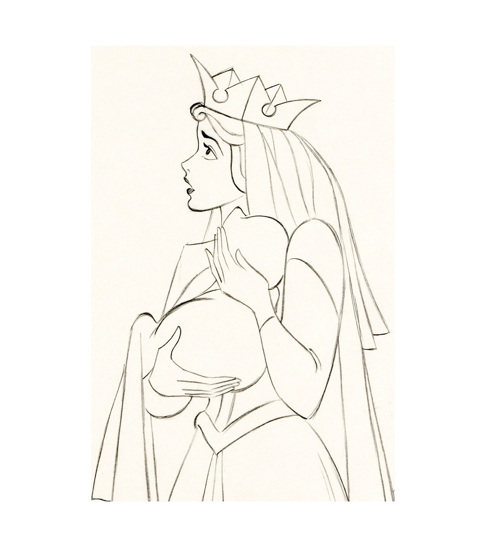 1959 Sleeping Beauty - Queen Leah and Baby Aurora Animation Drawing 