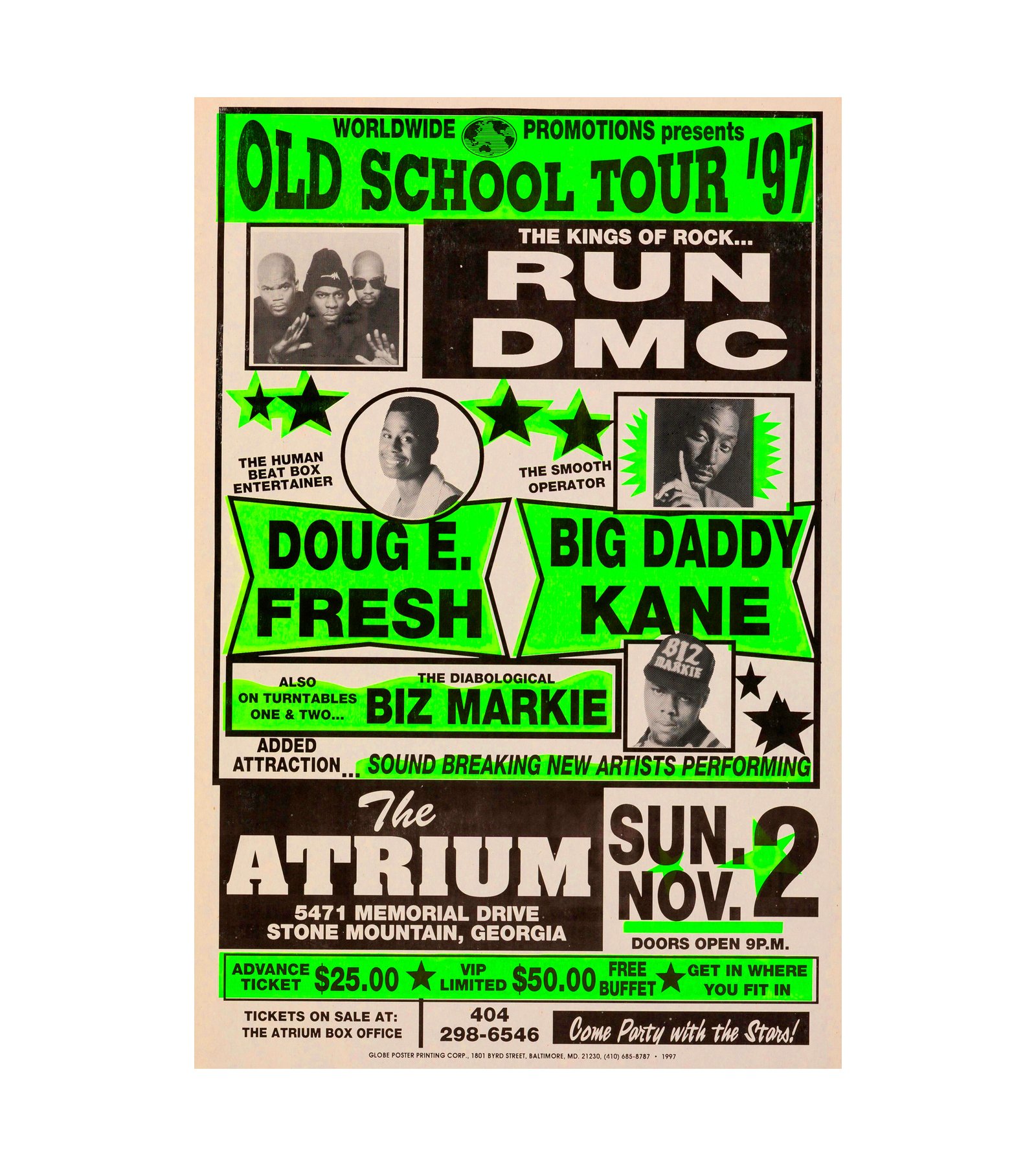 1997 Run-DMC, Doug E. Fresh, Big Daddy Kane, Biz Markie Stone Mountain, GA 
