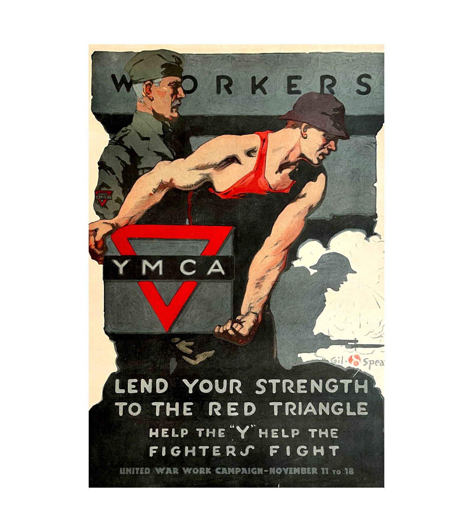 1918 YMCA Workers United War Campaign WWI 
