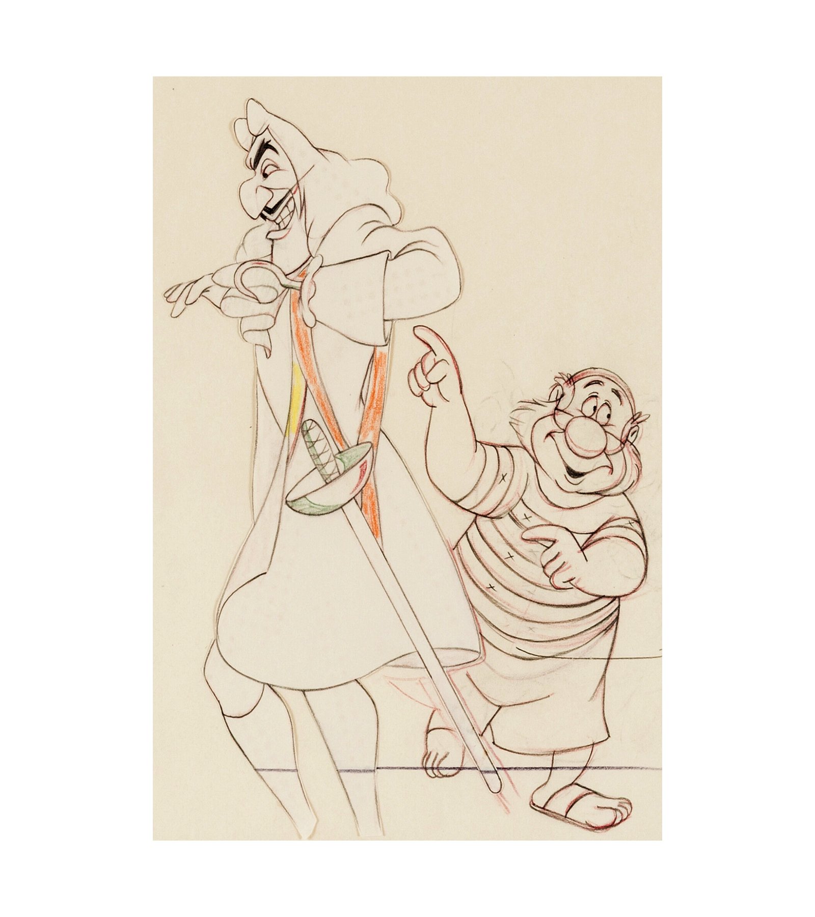1953 Peter Pan - Captain Hook and Smee Animation Drawing