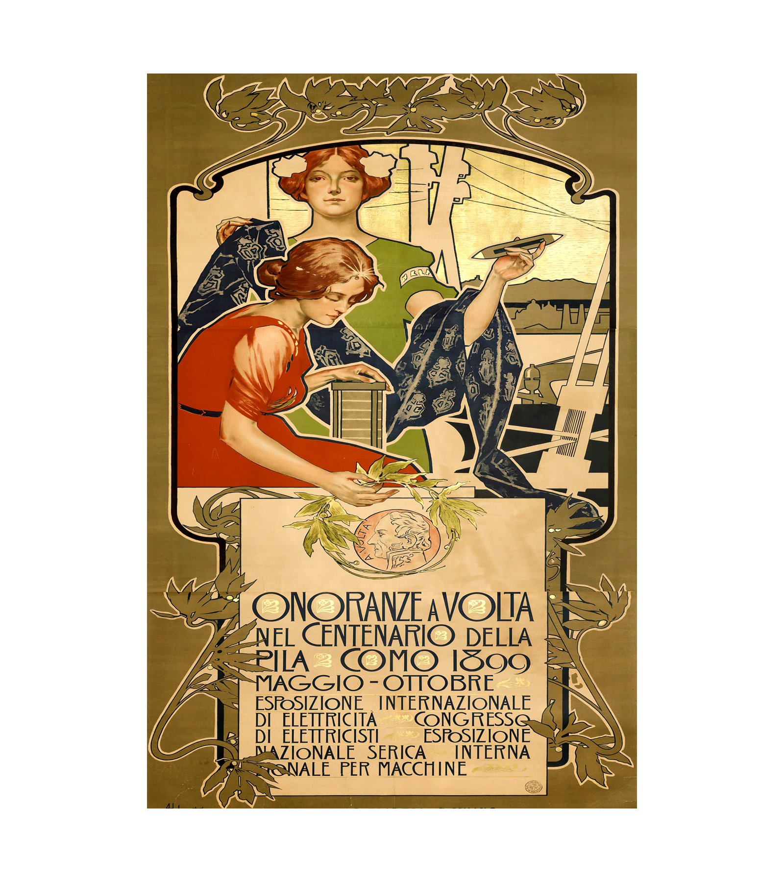 1899 Onoranze A Volta Nel Centenario Della Pila Como Adolfo Hohenstein (German, 1854–1928)