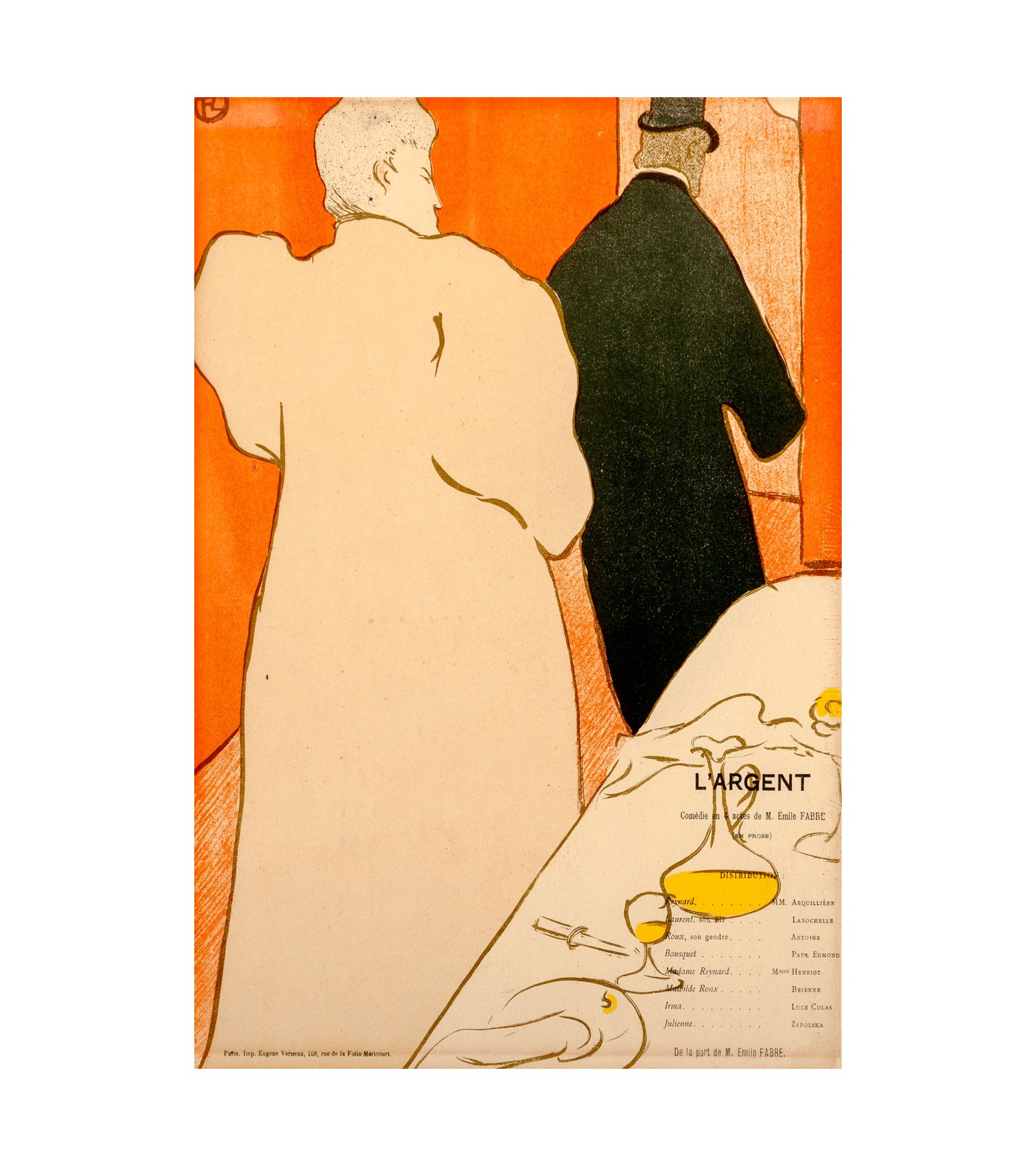 1895 Henri de Toulouse-Lautrec (French, 1864-1901) Programme pour L'Argent 