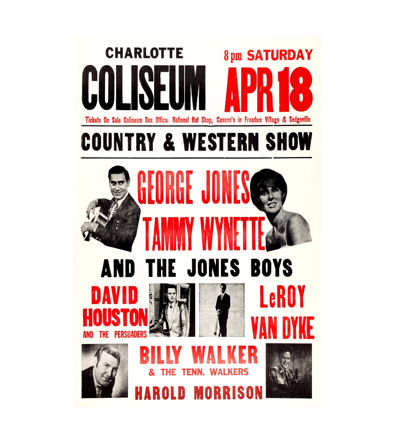 1970 George Jones - Tammy Wynette Charlotte Coliseu 