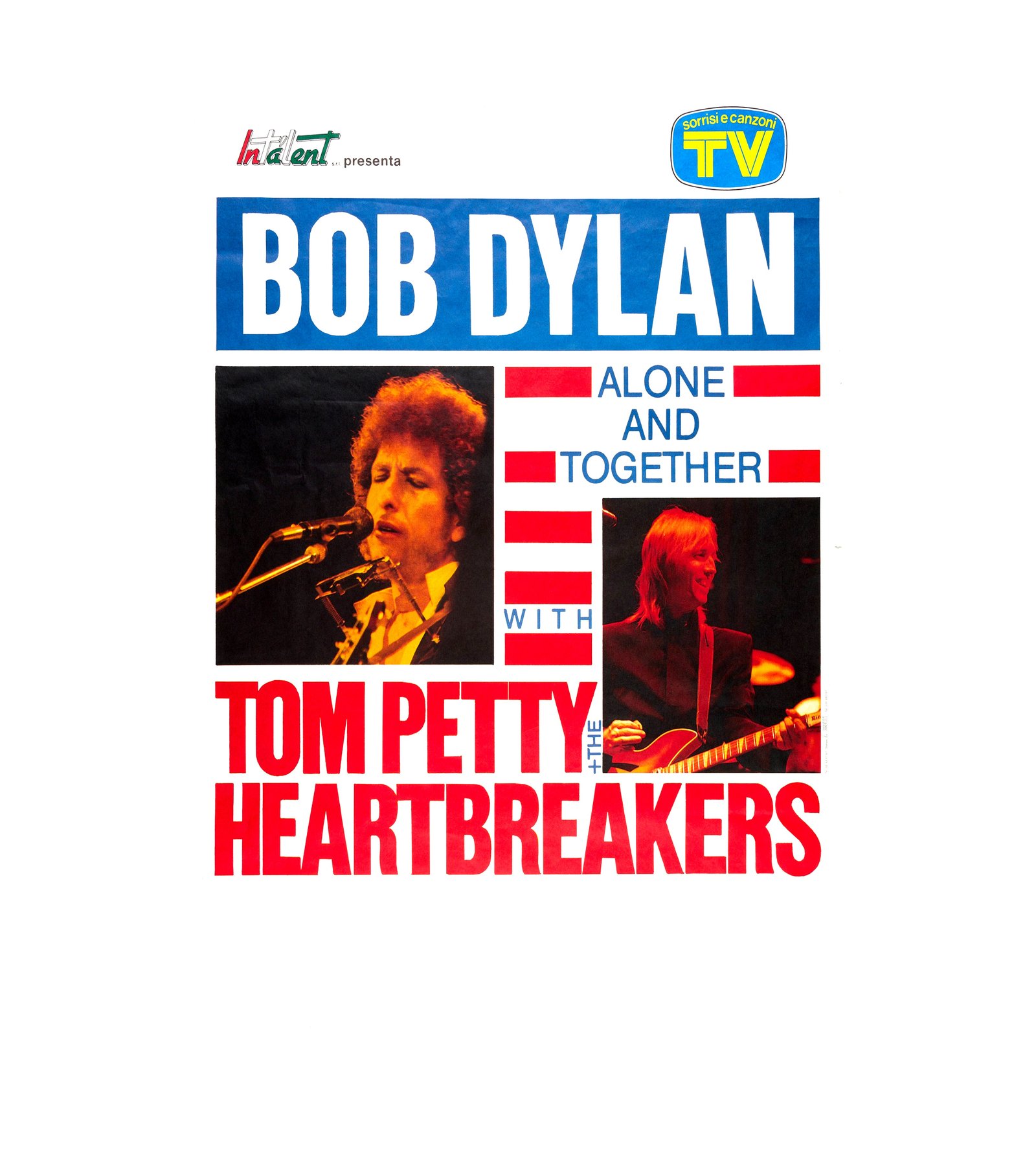 1987 Bob Dylan Tom Petty - Italian Blank Tour Poster 