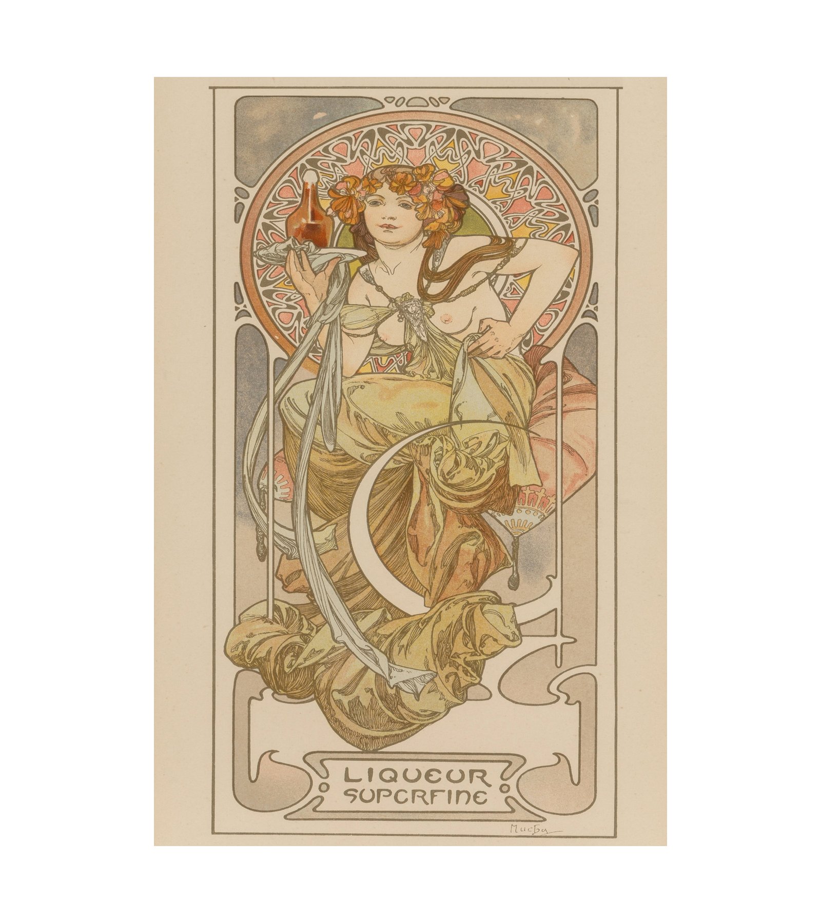 1897 Alfonse Mucha Liquer Supcrfine 