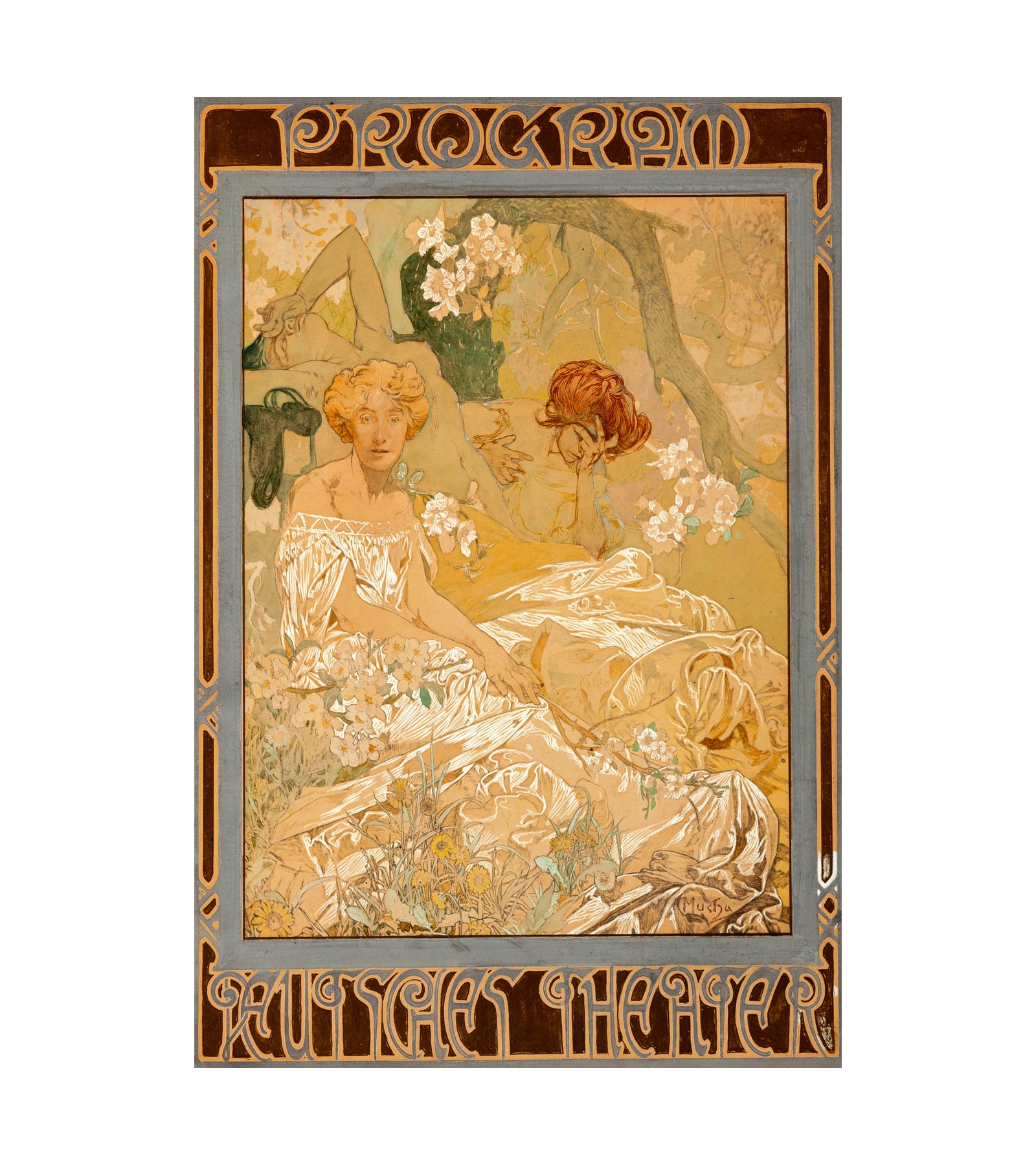 1908 Alphonse Mucha (Czechoslovakian, 1860-1939) Deutsches Schauspiel-Haus Theater Program 