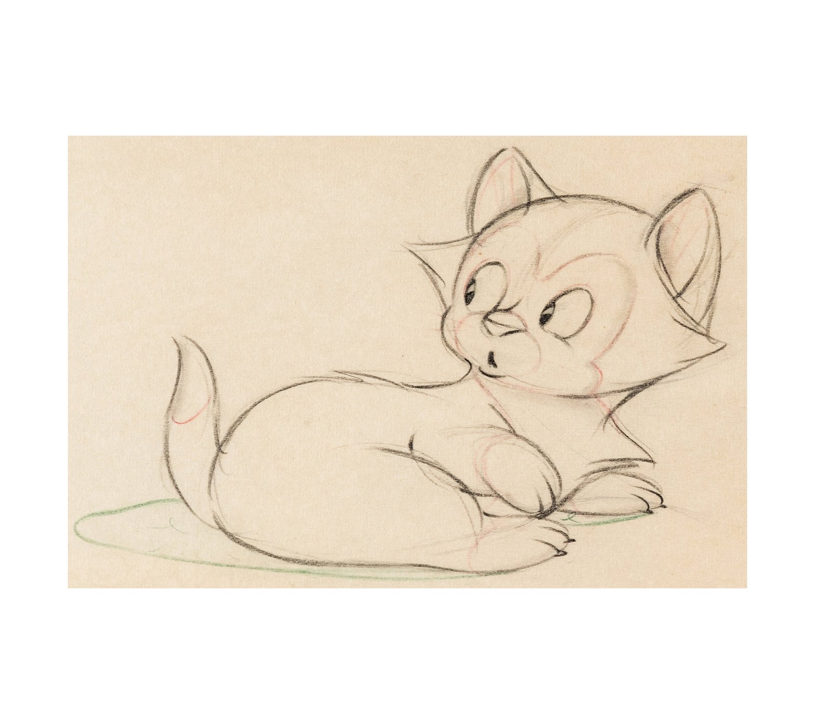 1940 Pinocchio - Figaro Animation Drawing 