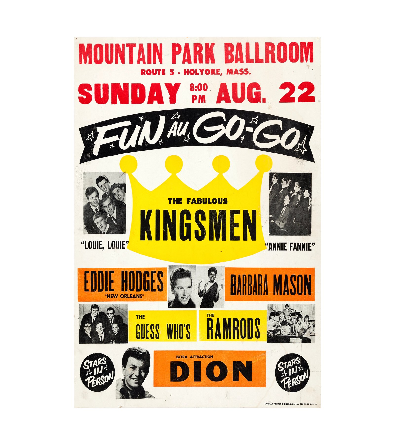 1965 Kingsmen Dion Mountain Park Ballroom