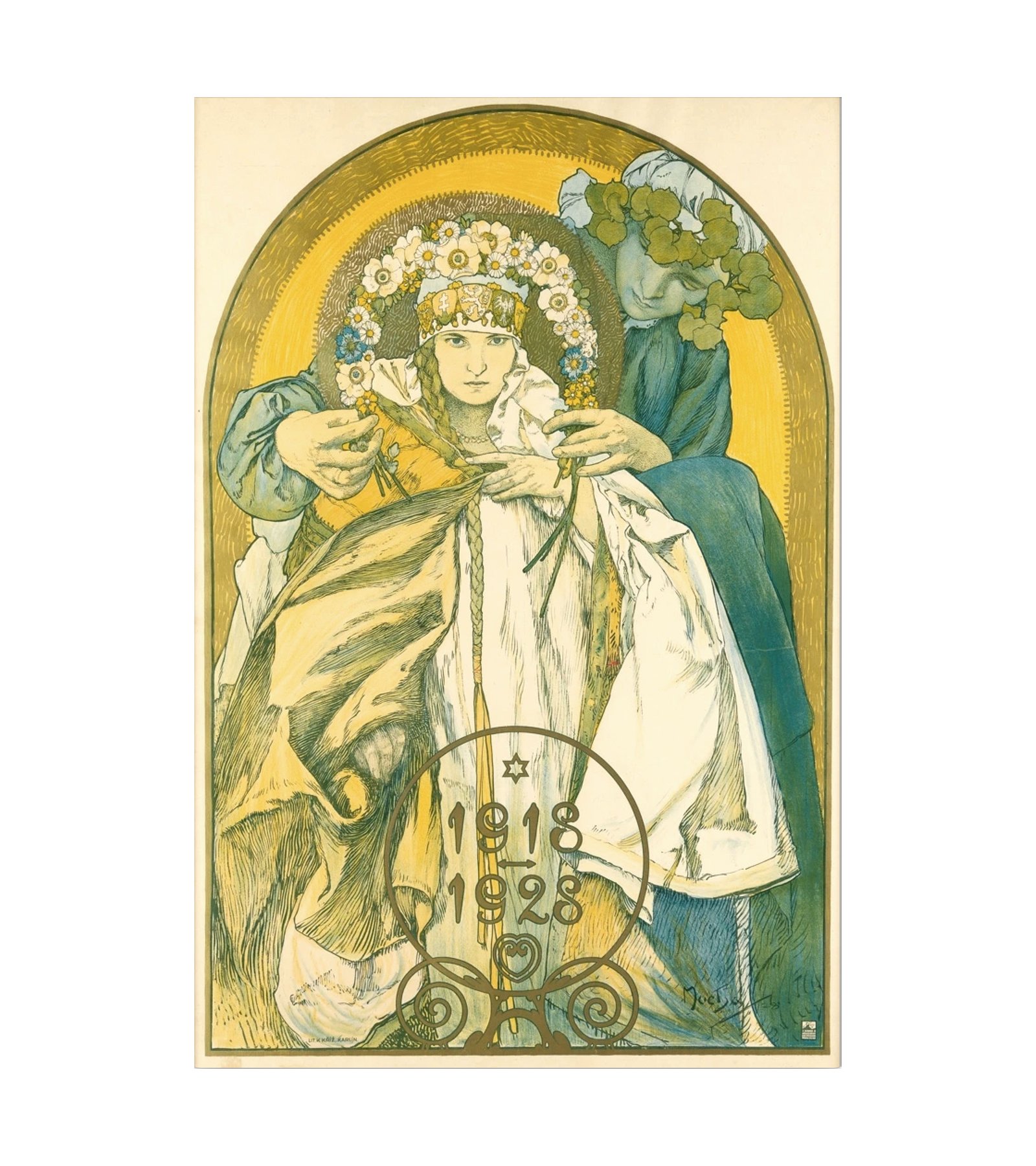 1928 10th Anniversary of the Founding of Czechoslovakia Alphonse Mucha